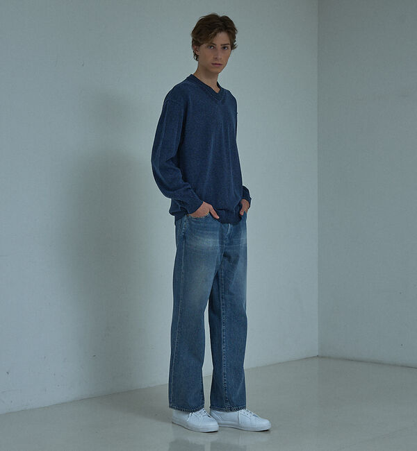 ABAHOUSE「WOOL MIX ブークレーＶネックニット」|ニット・セーター|