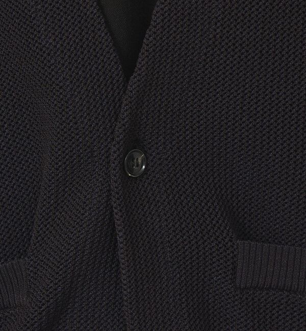 ABAHOUSE「2トーン シアーメッシュ 1ボタン カーディガン」|カーディガン|