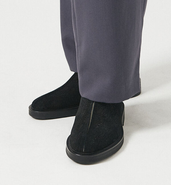 alfredoBANNISTER「センター ジップ パターン レザーシューズ」|その他|ブラック系その他1