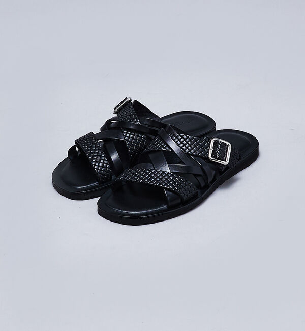 alfredoBANNISTER「マルチクロス レザーサンダル」|サンダル|ブラック