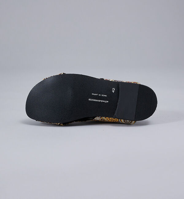 alfredoBANNISTER「【WRAP SHOES】レザー サイドキャビティ ボタニカル柄 スライドサンダル」|サンダル|