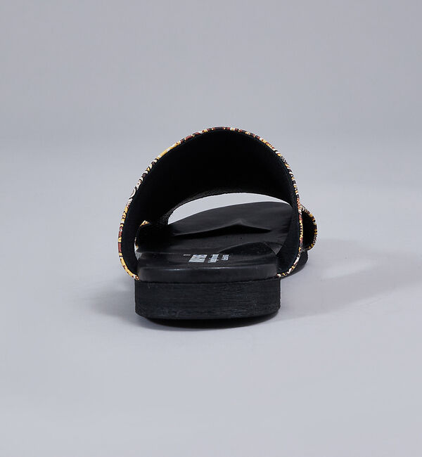 alfredoBANNISTER「【WRAP SHOES】レザー サイドキャビティ ボタニカル柄 スライドサンダル」|サンダル|