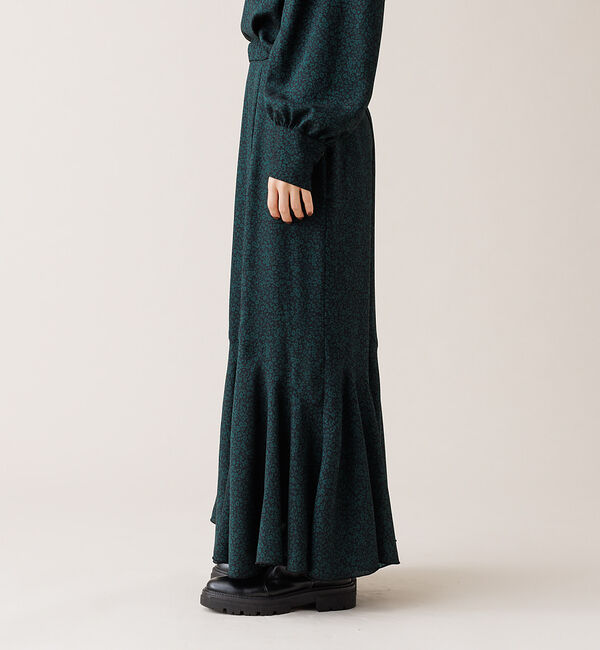 Rouge vif「【セットアップ対応】フラワープリントフリルスカート」|スカート|