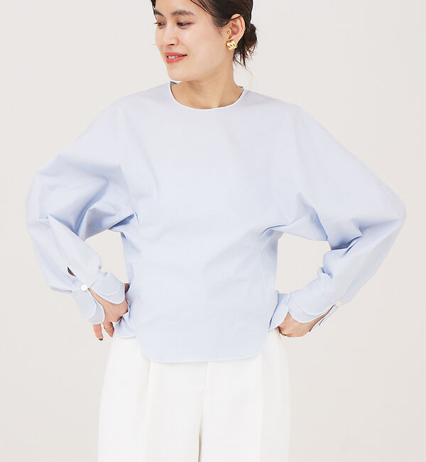 Rouge vif「変形フォルムブラウス」|シャツ・ブラウス|サックスブルー