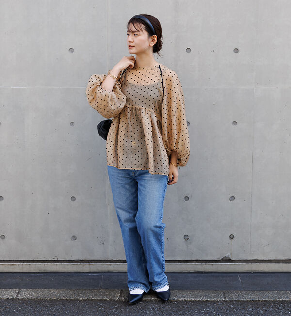 Rouge vif「シアードットフロッキーブラウス」|シャツ・ブラウス|