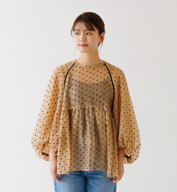 Rouge vif「シアードットフロッキーブラウス」|シャツ・ブラウス|