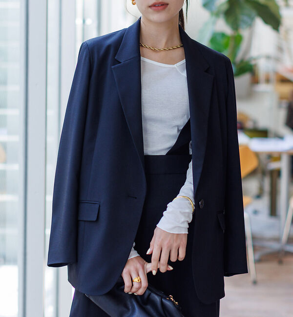 Rouge vif「【セットアップ対応】 シングルテーラードジャケット」|テーラードジャケット|ブラック