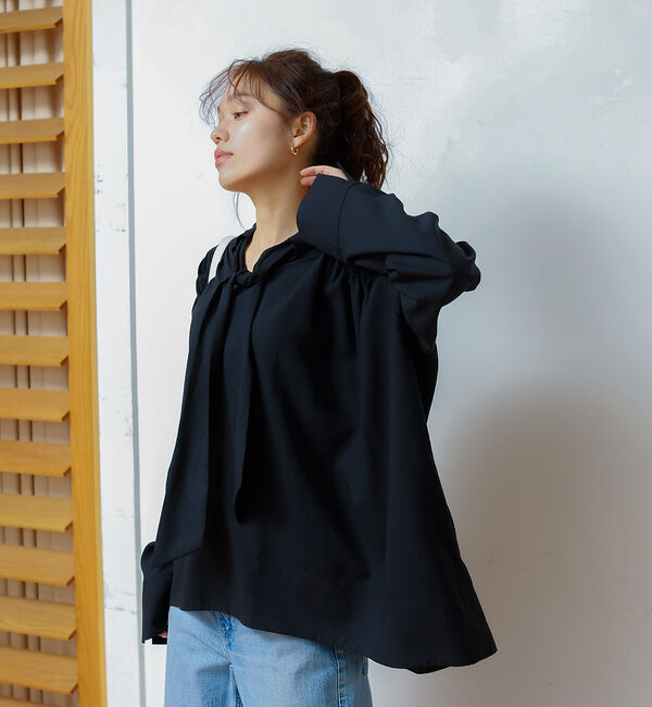 Rouge vif「前後 ２WAYギャザーボウタイブラウス」|シャツ・ブラウス|