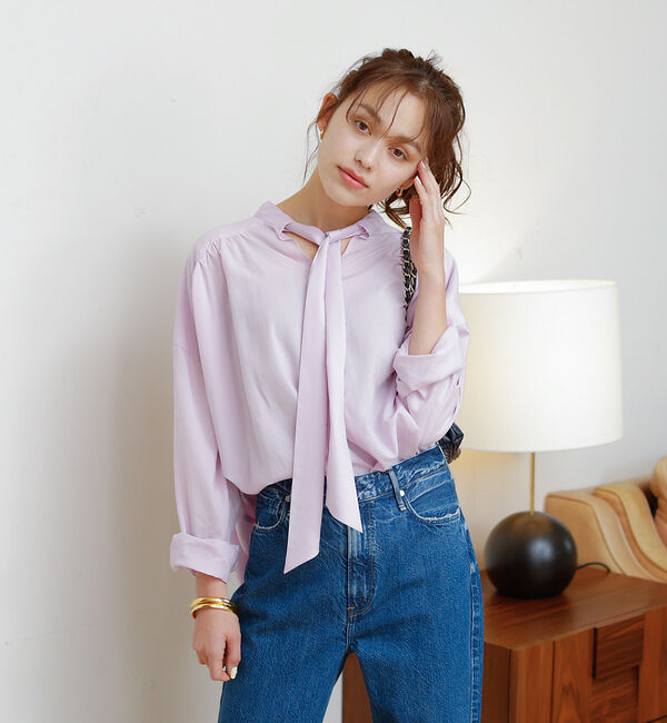 Rouge vif「前後 ２WAYギャザーボウタイブラウス」|シャツ・ブラウス|