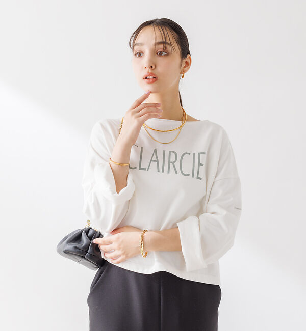 Rouge vif「ショート丈 ロゴミニ裏毛ロンT」|Tシャツ・カットソー|