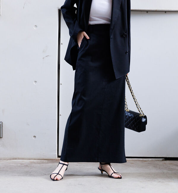 Rouge vif「麻混サイドスリットタイトスカート」|スカート|