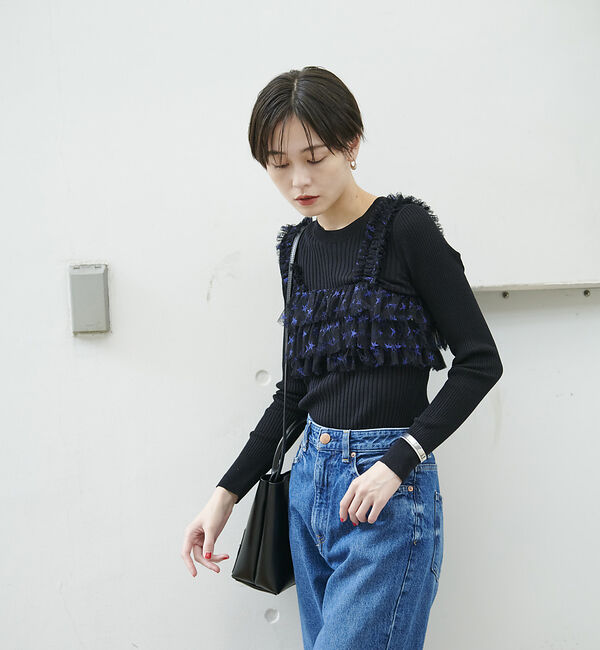 Rouge vif「スター＆ハート柄チュールフリルビスチェ」|シャツ・ブラウス|