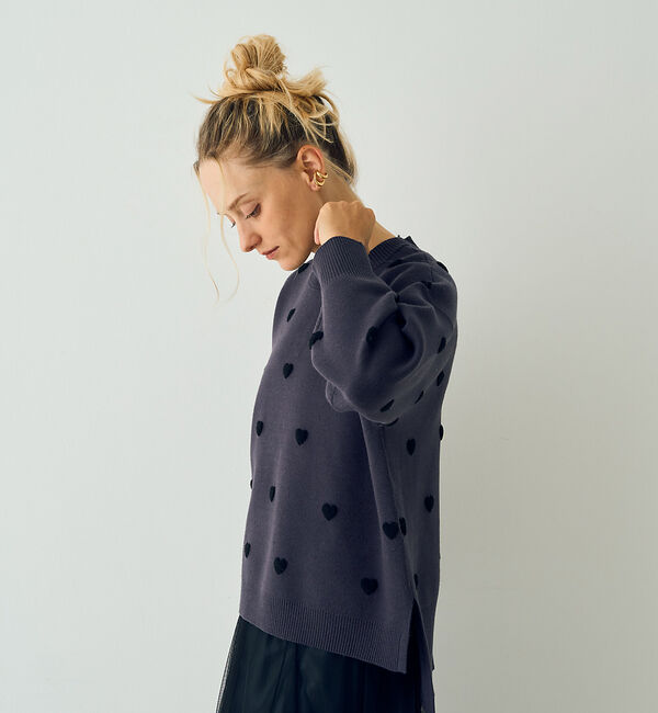 Rouge vif「【新色登場】ハートジャガードニットプルオーバー」|ニット・セーター|