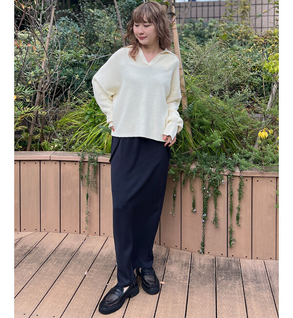 Rouge vif「衿付片畦ニットプルオーバー」|ニット・セーター|