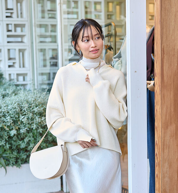 Rouge vif「衿付片畦ニットプルオーバー」|ニット・セーター|