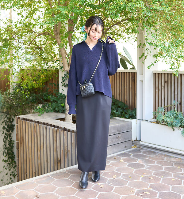 Rouge vif「衿付片畦ニットプルオーバー」|ニット・セーター|