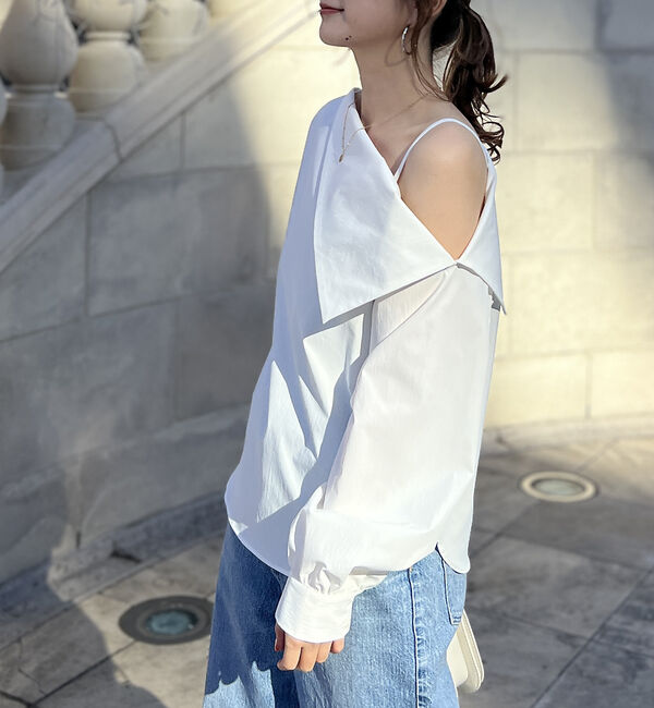 Rouge vif「【一部店舗限定】アシメオフショルブラウス」|シャツ・ブラウス|