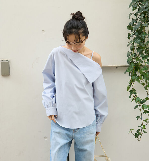 Rouge vif「【一部店舗限定】アシメオフショルブラウス」|シャツ・ブラウス|