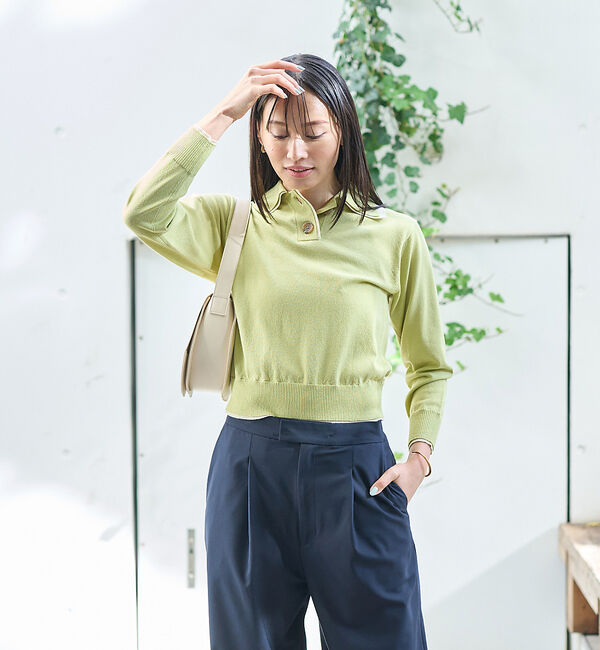 Rouge vif「カラースキームポロニットプルオーバー」|ニット・セーター|