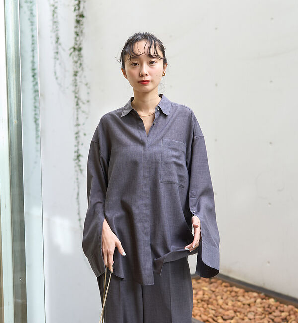 Rouge vif「【セットアップ対応】シアースリットスリーブボイルシャツ」|シャツ・ブラウス|