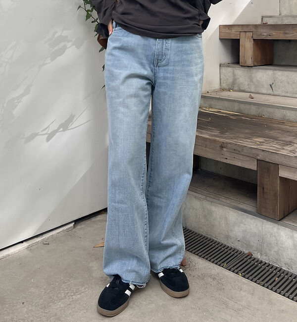 Rouge vif「【RED CARD/ レッドカード】別注Manoa  ワイドストレートイージーデ」|デニム|