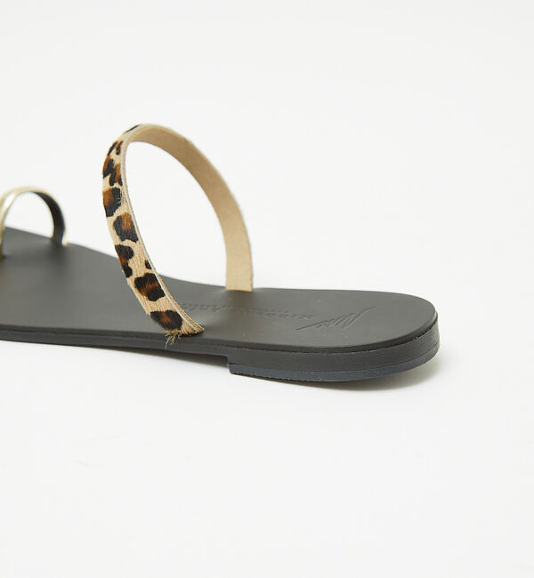 Rouge vif「【NICOLAS LAINAS/ニコラスライナス】レオパードトングサンダル」|サンダル|