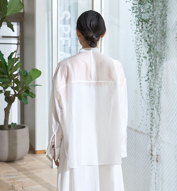 Rouge vif「ポケット付きシアーシャツ」|シャツ・ブラウス|