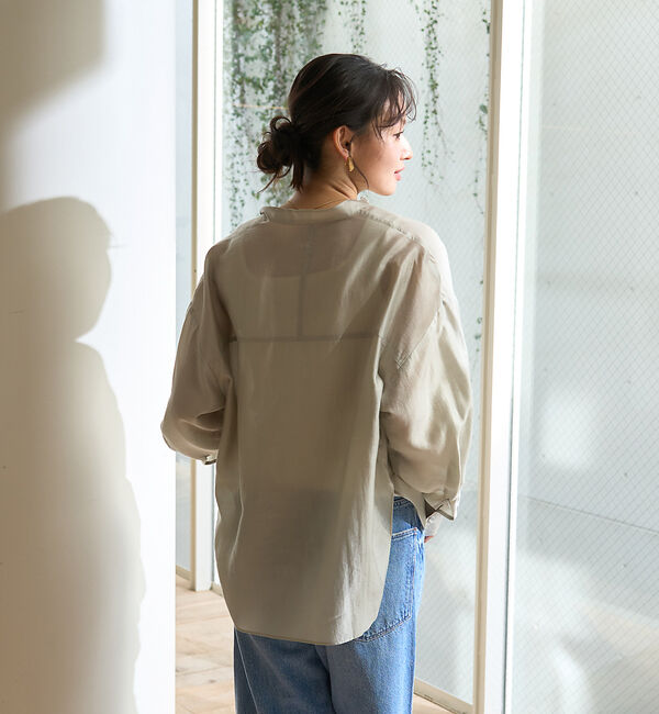 Rouge vif「ポケット付きシアーシャツ」|シャツ・ブラウス|