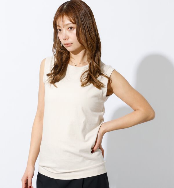 Rouge vif「【Hanes / ヘインズ】クルーネックノースリーブTシャツ/コットン100/ノ」|キャミソール|