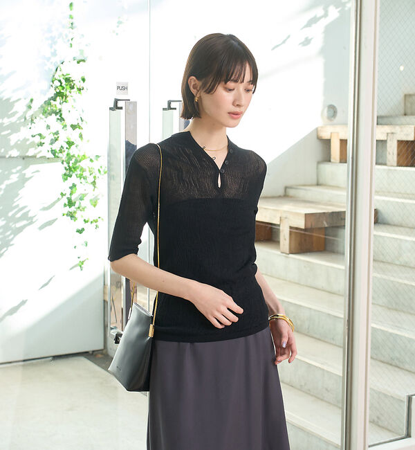 Rouge vif「両畦スリットシアーニットプルオーバー」|ニット・セーター|