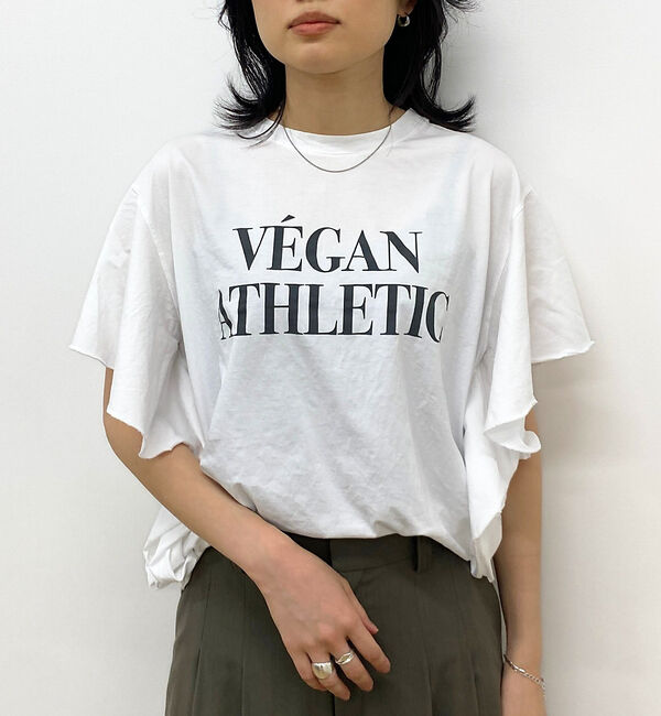 Rouge vif「【MICA＆DEAL/マイカ＆ディール】VEGAN ATHLETIC ロゴフリル」|Tシャツ・カットソー|ホワイト