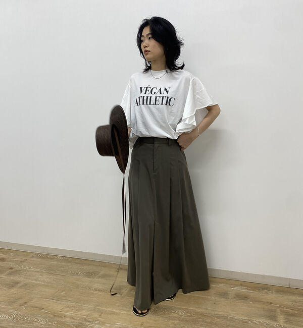 Rouge vif「【MICA＆DEAL/マイカ＆ディール】VEGAN ATHLETIC ロゴフリル」|Tシャツ・カットソー|