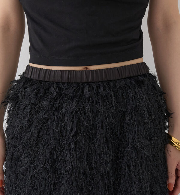 Rouge vif「フリンジフェザーサイドスリットスカート」|スカート|