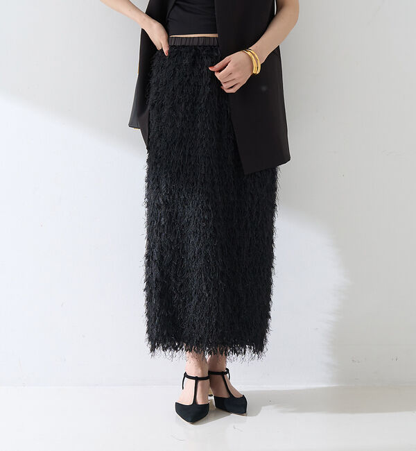 Rouge vif「フリンジフェザーサイドスリットスカート」|スカート|