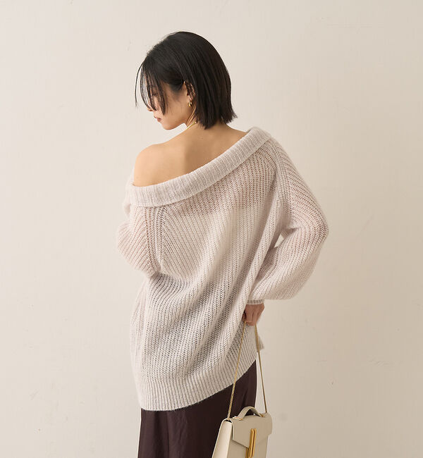 Rouge vif「モヘア混オフショルラメニットプルオーバー」|ニット・セーター|