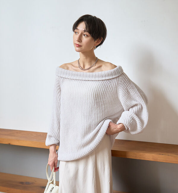 Rouge vif「モヘア混オフショルラメニットプルオーバー」|ニット・セーター|