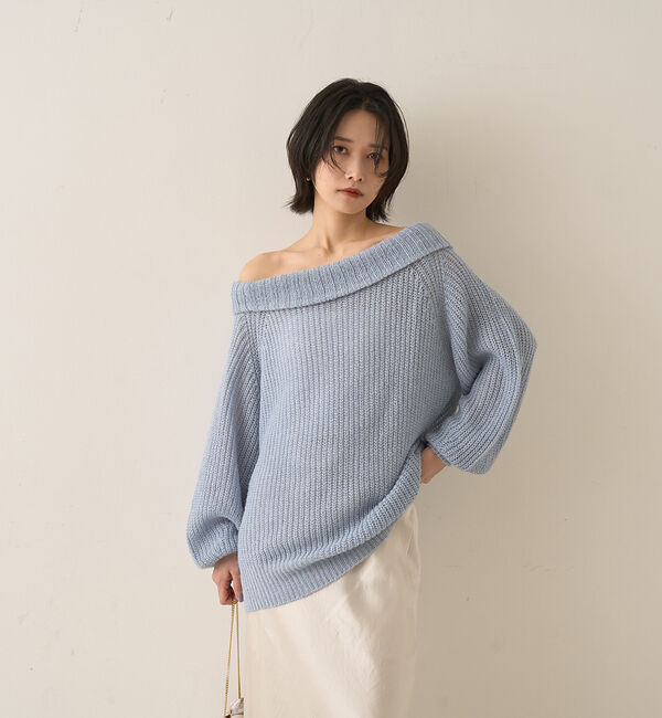 Rouge vif「モヘア混オフショルラメニットプルオーバー」|ニット・セーター|