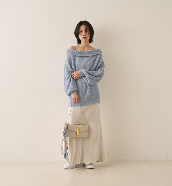 Rouge vif「モヘア混オフショルラメニットプルオーバー」|ニット・セーター|