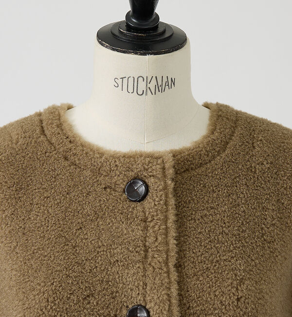 Rouge vif「【2サイズ展開】2WAYスウェードリバーシブルボアコート / ノーカラーコート」|ノーカラーコート|