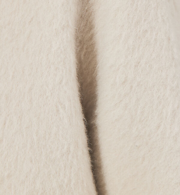 qualite「モヘアシャギーショートコート」|ノーカラーコート|