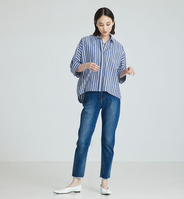 qualite「【Healthy denim】ハイライズテーパードデニム」|デニム|