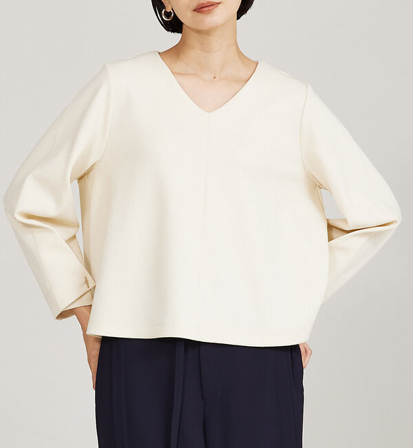 qualite「タックスリーブプルオーバー」|Tシャツ・カットソー|アイボリー