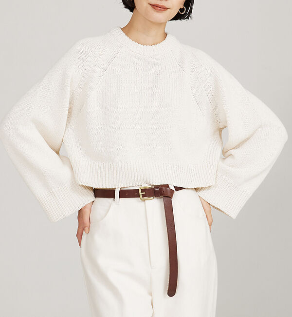 qualite「＜ITALY＞コンパクトローゲージニット」|ニット・セーター|オフホワイト