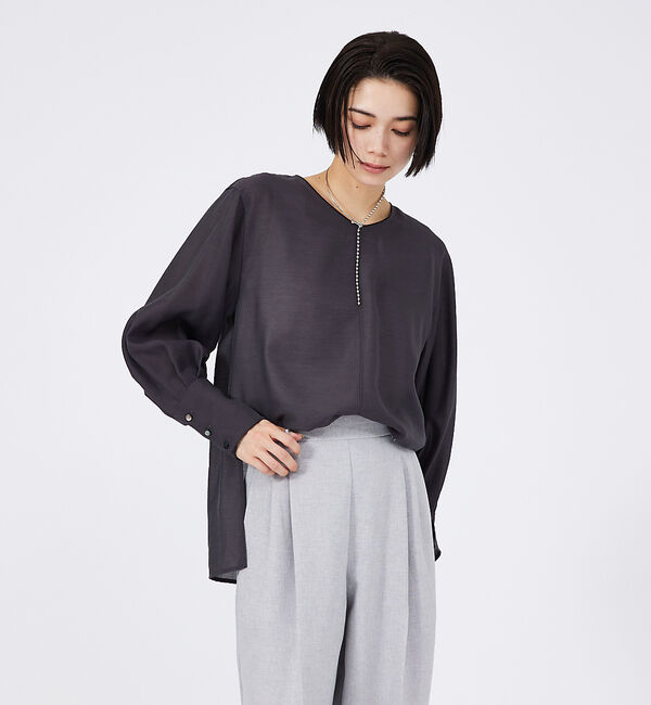 qualite「エアリータックスリーブブラウス」|シャツ・ブラウス|