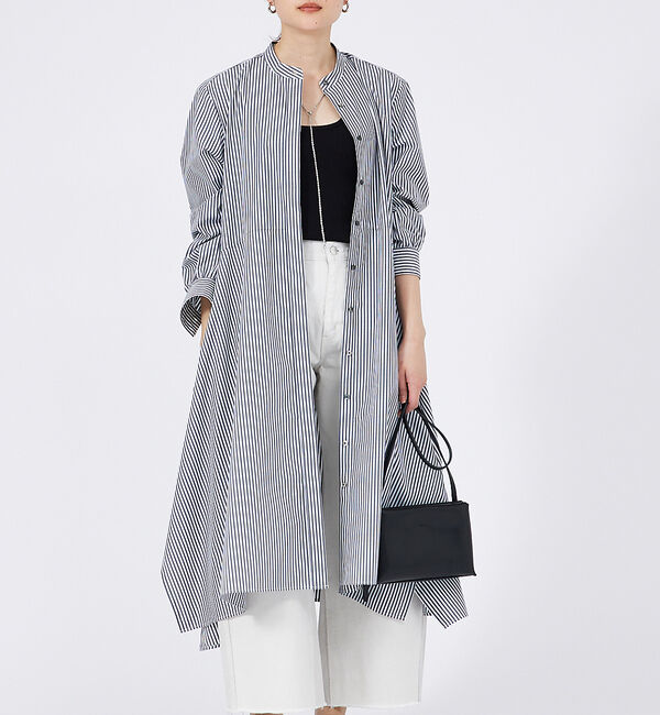 qualite「イレギュラーヘムシャツワンピース」|ワンピース|ブラック