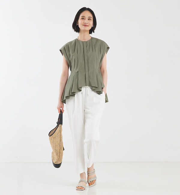 qualite「【セットアップ対応】バックサテンジョーゼットパンツ」|その他|