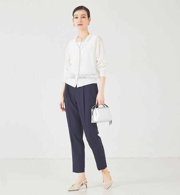 qualite「サッカーストライプタックテーパードパンツ」|その他|