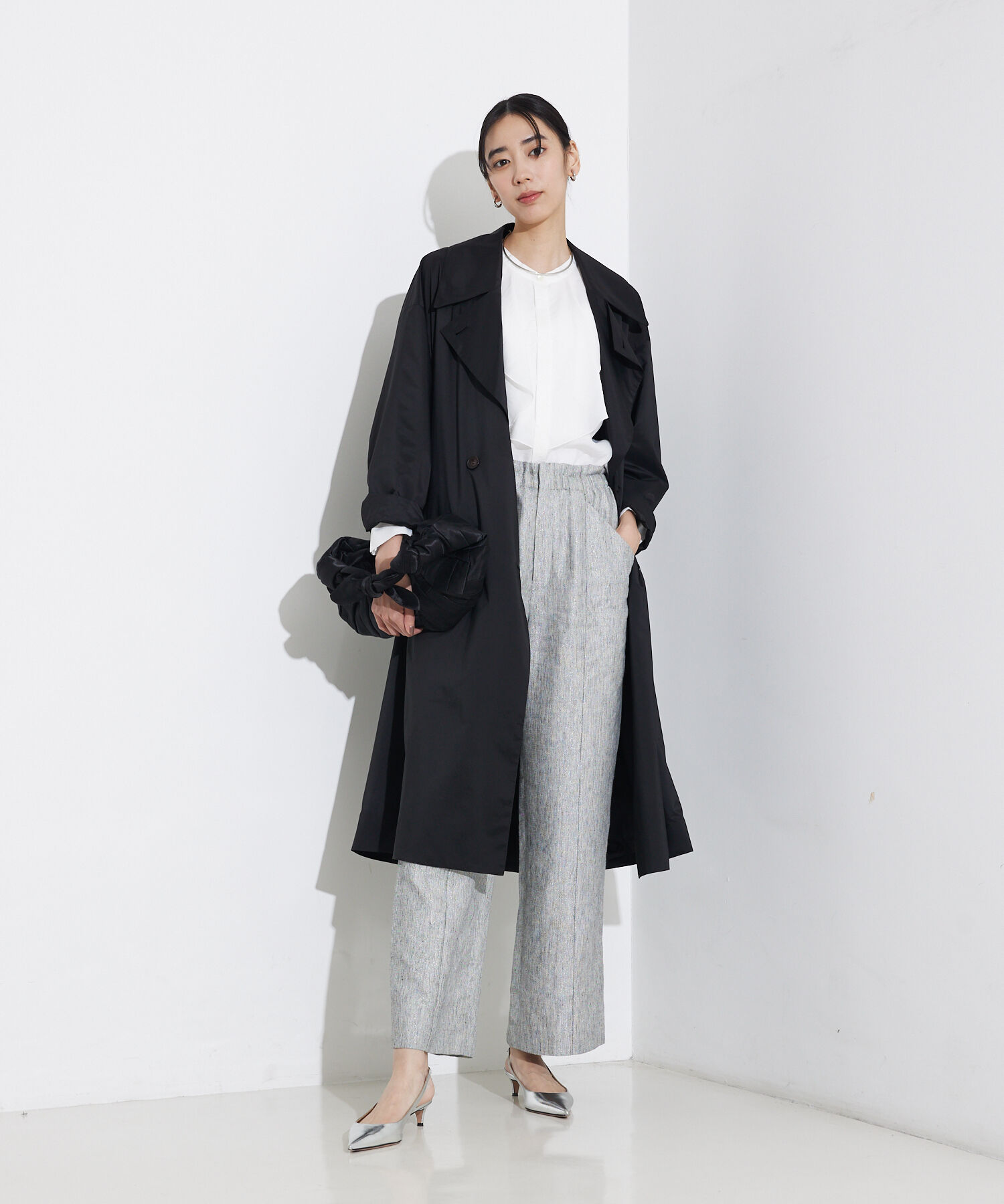 qualite「ライトタフタコート」|トレンチコート|