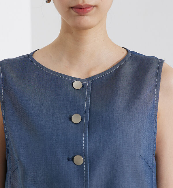 qualite「テンセルデニムノースリーブ」|キャミソール|