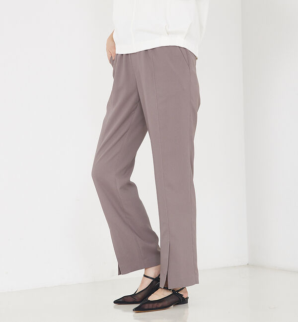 qualite「バックサテンジョーゼットベンツパンツ」|その他|